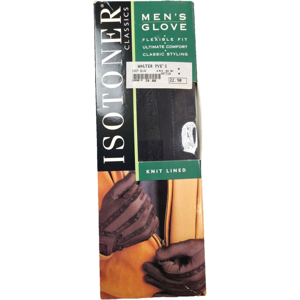 Isotoner Gloves Men XL Black Classics Knit Lined New